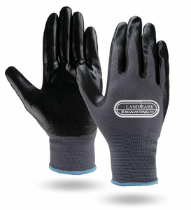 Black & Gray Palm Dipped Gloves - 144 minimum