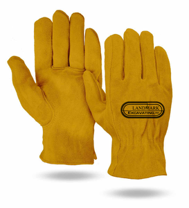 Gold Suede Cowhide Leather Gloves